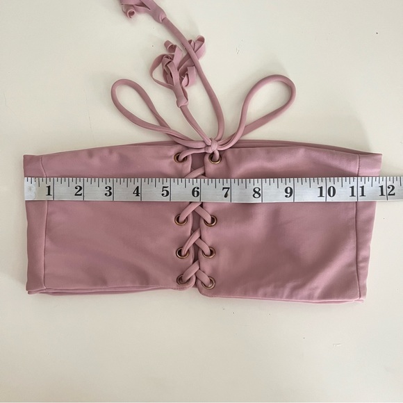 Montce Corset bikini top sz Small lace up tassels - Picture 5 of 11